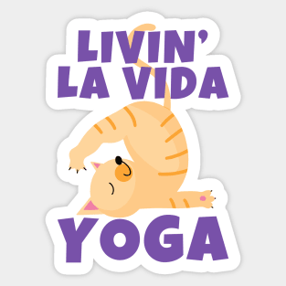 Livin' La Vida Yoga Cat Sticker